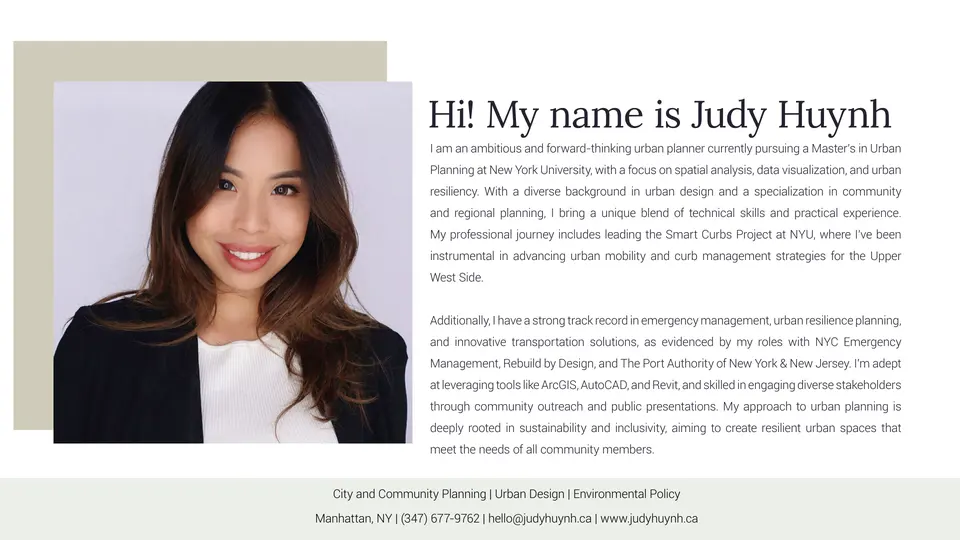 Portfolio page 2: Hi, my name is Judy Huynh